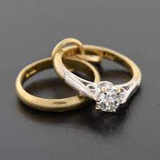 Estate 9kt Diamond Engagement Ring Band Charm Band Engagement Ring Diamond Engagement Rings Estate Engagement Ring