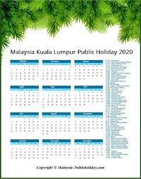 Kuala Lumpur Holiday Calendar 2020 Public Federal