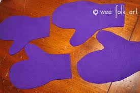 (later you'll trim to the inside line and use the resulting pattern for 8. Sew Simple Fleece Mittens Wee Folk Art