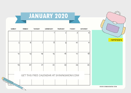 Free School Calendar 2019 2020 With Weekly Student Planner School Calendar Student Calendar Teacher Calendar