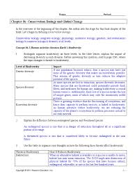 Biological Diversity And Conservation Chapter 5 Worksheet Answers Kids Activities