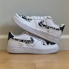 Black And White Cow Print Heels The Charlie Nike Af1 Women Cute Nike Shoes Custom Nike Shoes Hype Shoes