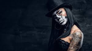 Fonds D Ecran 2560x1440 Jour Feries Day Of The Dead Chapeau Maquillage Tatouage Filles Telecharger Photo