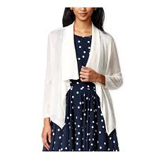 Maison Jules Womens Open Shawl Collar Cardigan Sweater