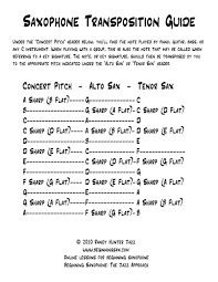 saxophone transposition guide