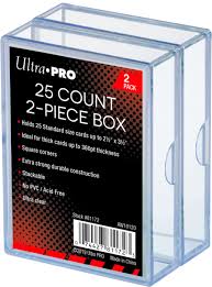 Ultra Pro - Clear 2-Piece Plastic Card Storage Box 2-Pack (25 Count)