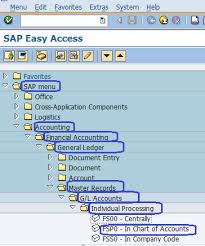 Edit Gl Account In Chart Of Accounts Sap Menu Path Sap