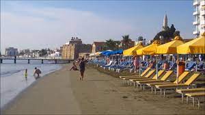 Larnaca finikoudes promenade sea front, cyprus. Finikoudes Beach Larnaca Cyprus Youtube