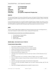 Job Description Training Manager Spa Wellness Solutions Consulting And Design Training Manager Spa Management Job Description