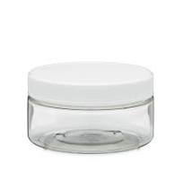 8oz Clear PET Straight Sided Jars (White Screw Top) | Berlin ...