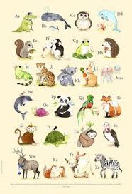 French Abc Animals Alphabet Poster French Alphabet Art