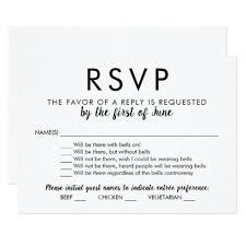Black And White With Bells On Modern Wedding Rsvp Card Zazzle Com In 2020 Rsvp Wedding Cards Wedding Rsvp Rsvp Card