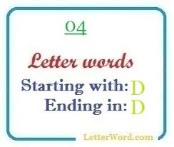 Trace the letter d printable. Four Letter Words Starting With D And Ending In D Letterword Com