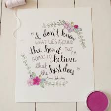 Anne Of Green Gables Literary Quote Illustrated Floral Anne Of Green Gables Together Quotes Daily Inspiration Quotes