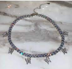 Butterfly Tennis Choker Cz Tennis Butterfly Necklace Bling Etsy Girly Jewelry Women Jewelry Cute Jewelry