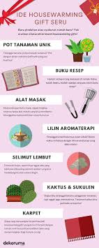 Hal ini dikarenakan ucapan yang diberikan juga dijadikan sebagai doa dan memberikan rasa ikut berbahagia atas pernikahan yang dilangsungkan. Infografik Baru Pindah Rumah Jangan Lupakan Housewarming Gift