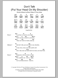 Put your head on my shoulder ukulele chords. Don T Talk Put Your Head On My Shoulder By The Beach Boys Guitar Chords Lyrics Guitar Instructor