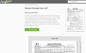Be Familiar With A New Tool To Edit Fill And Sign Online Pdf Documents W7 Form Form W7 Handypdf Com Irs Gov Form Online