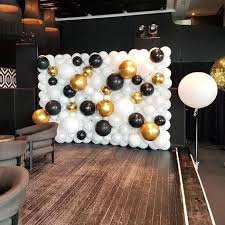 Balloon Wall Could Make The Gold Black Balloons Multi Color Instead Graduation Party Decor Masquerade Party Graduation Party