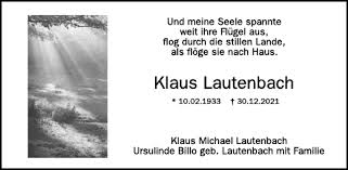 Traueranzeigen von Klaus Lautenbach