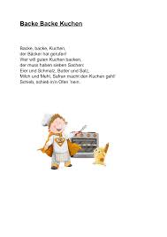 Wer will guten kuchen backen der muss haben sieben sachen eier und schmalz zucker und salz, milch und mehl safran macht den kuchen gel schieb in den ofen ein. 2