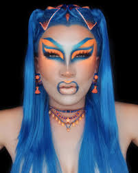 🔹🔶💙blorange🧡🔷🔸 #portrait #makeup #drag #fantasy #blue #orange #queen  #face #mua #transformation #dragmakeup