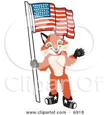 Clipart Picture Of A Fox Mascot Cartoon Character Holding An American Flag By Toons4biz 6918 Download a free preview or high quality adobe illustrator ai, eps, pdf and high resolution jpeg versions. fox mascot cartoon character holding
