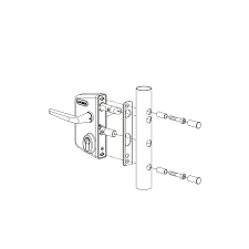 Kastenschloss für gartentor, schloss mit schlüssel, türbeschläge antik eisen. Gittertorschloss Set Larq4040 U2l Pzw Fur Rundrohr Aluminium Silberfarbig