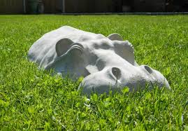 Hippo Ornament Hippopotamus Large 27 Long Gift For Etsy Large Garden Ornaments Lawn Art Outdoor Sculpture