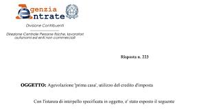 Novità ed istruzioni nella risposta all'interpello n. Bonus Prima Casa E Credito Di Imposta Un Ampia Scelta Per L Utilizzo