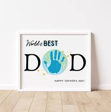 Fathers Day Handprint Art Craft, PRINTABLE