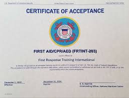 How long does it take to complete the course? Uscg Acceptance First Response Training International