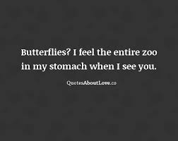 He is so cute, every time he turns and looks at me i get butterflies in my stomach. Quotes About Butterflies In My Stomach 24 Quotes