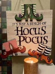 It S Just A Bunch Of Hocus Pocus Hocus Pocus Decorations Hocus Pocus Halloween Decor Dollar Tree Halloween