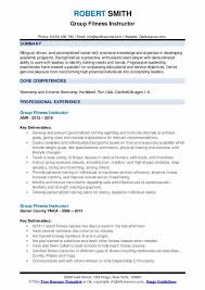 Group Fitness Instructor Resume Samples Qwikresume