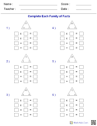 Division forms one of the basic operations in arithmetic apart from addition, subtraction, and multiplication. Fact Family Worksheets Fact Family Worksheets For Practice