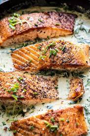 Garlic Butter Creamed Spinach Salmon Half Baked Harvest Recipe Seafood Dinner Recipes Salmon Recipes
