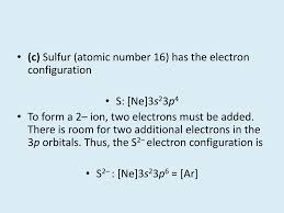 The electron configuration of sulfur is #1s^22s^22p^63s^23p^4#. Ppt Periodicity Questions Powerpoint Presentation Free Download Id 6302928
