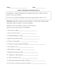 Englishlinx Com Similes Worksheets Simile Worksheet Similes And Metaphors Figurative Language Worksheet