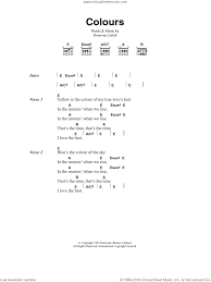Donovan Colours Sheet Music For Guitar Chords Pdf