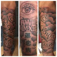 Simple B G Cloud Half Sleeve With New Skool Tattoos Facebook