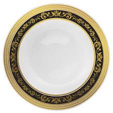 Black And Gold Plastic Plates 7 5 Gold Black Royal Plastic Dessert Salad Plates In 2020 Gold Plastic Plates Plastic Plates Elegant Plastic Plates