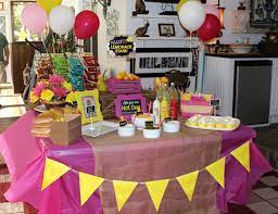 Pink Lemonade 2nd Birthday Girl Pink Yellow Burlap Birthday Party Decorations Hot Dog Bar Girl 2nd Birthday Hot Dog Bar Birthday Party Decorations