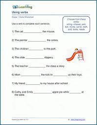 This video is about how to find verbs (action words) in a given sentence. Grade 1 Verbs Worksheets K5 Learning
