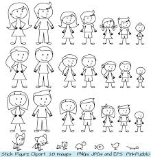 Stick Figure Clipart Clip Art Stick People Family And Pets Etsy Stick Figure Drawing Stick Figure Family Stick Figures