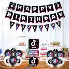 Download 2,377 happy birthday banner free vectors. Tik Tok Happy Birthday Banner Cake Topper Ballons Music Note Sign Flags Decor Themed Party Decoration Shot Video Fans For Musical Party Sharing Celebration Birthday Party Supplies Shopee Philippines