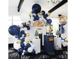 325pcs Balloon Garland Arch Kit Blue Metallic Silver White Balloon For Boy Baby Shower Decor Birthday Party Supply Wedding Bridal Shower In 2021 Boy Baby Shower Themes Royal Baby Shower Theme