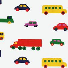 マリメッコ社布 生地 pikku boboo ピックブーブー 車柄小 商品画像 電車イラスト パターンデザイン 布 生地