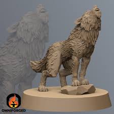 Titan Forge Miniature Howling Wolf Dungeons and Dragons Mini DnD 28mm ⋆  شؤونُ تربويةُ