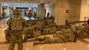 Msm also reported that security forces found an ied in the capitol area. Nothing Like I Ve Seen Bash Reacts To Video Of Resting Troops In Capitol Cnn Video